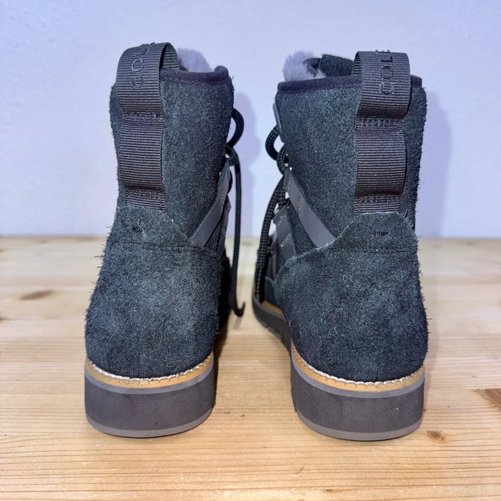 Cole‎ Haan ZeroGrand Shearling Lined Suede Boots Black Women's 7.5B